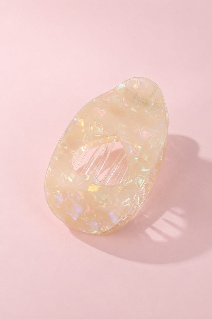 Iridescent Heart Cut-Out Acetate Hair Claw Clip | 40H1111
