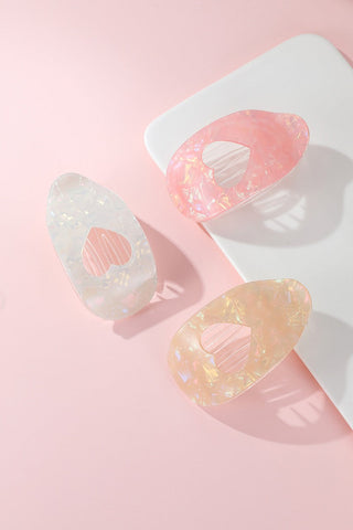 Iridescent Heart Cut-Out Acetate Hair Claw Clip | 40H1111