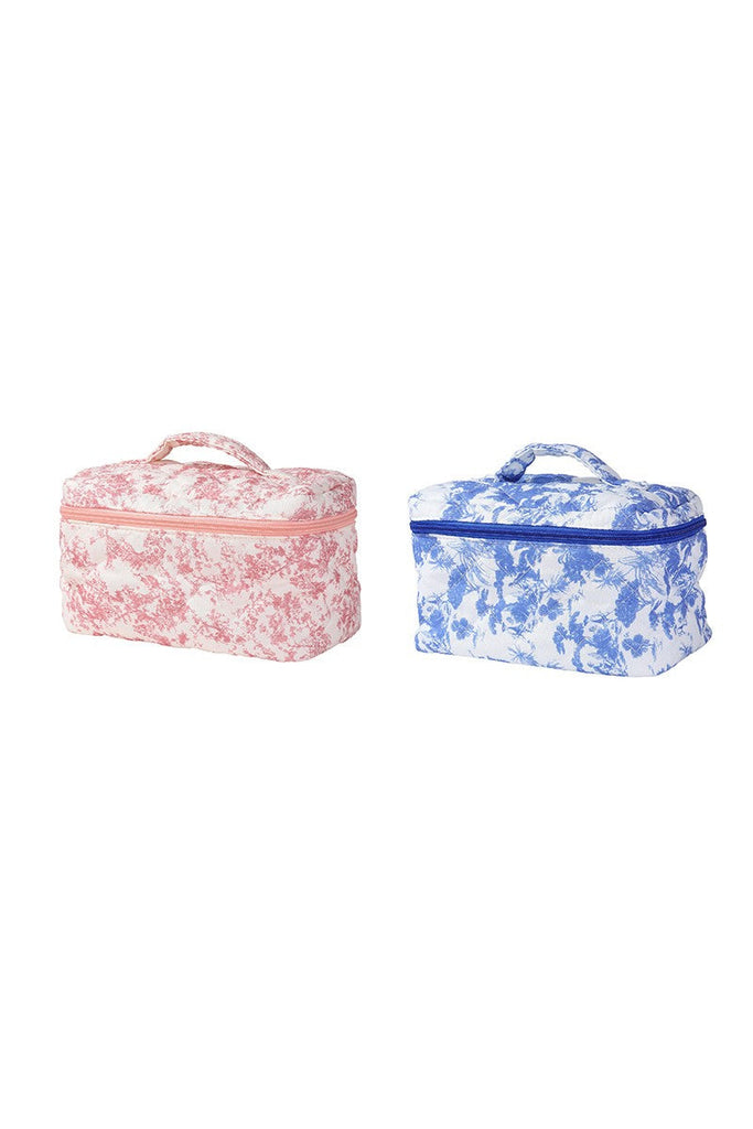 FLORAL QUILTED MAKEUP COSMETIC POUCH BAG | 40P627