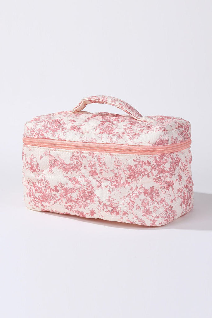 FLORAL QUILTED MAKEUP COSMETIC POUCH BAG | 40P627