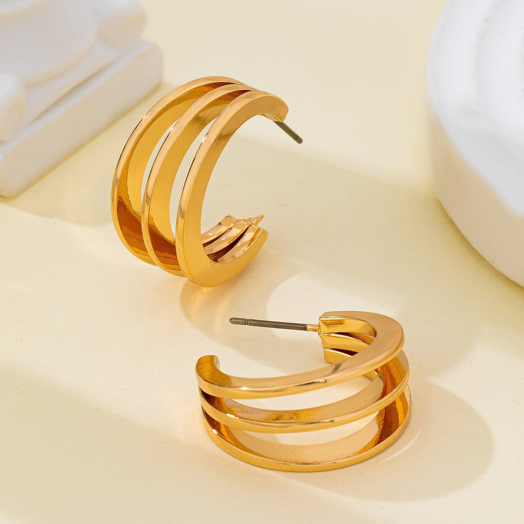 Triple-Band Hoop Earrings | 80E62402