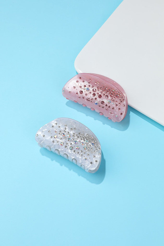 Sparkling Iridescent Crystal half Moon Hair Claw | 40H1114