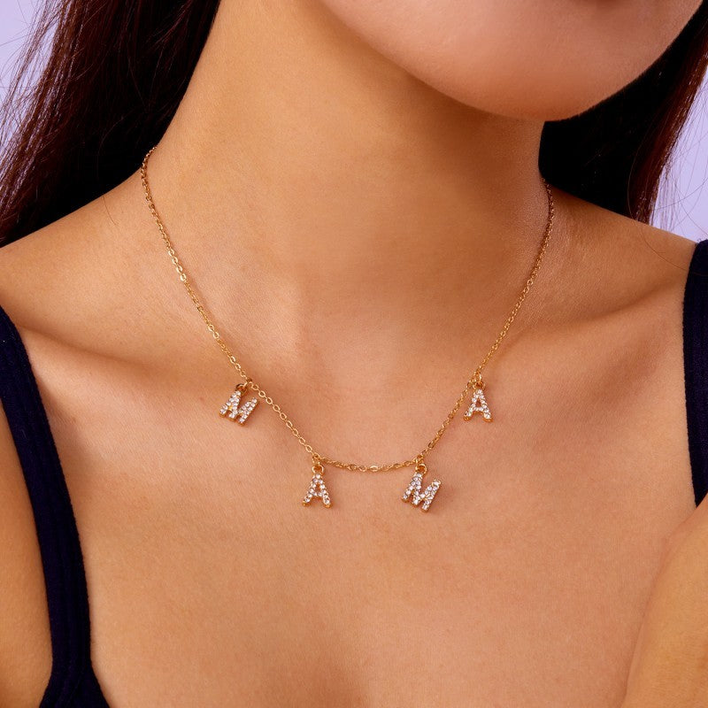 18K STAINLESS STEEL TARNISH FREE MAMA NECKLACE | 40NK9727