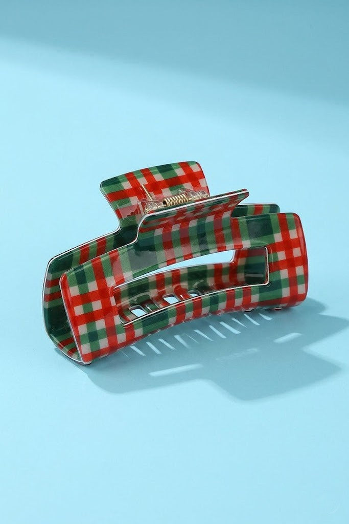 Holiday & Christmas Tree Stripe Hair Claw Clips | 40H1125