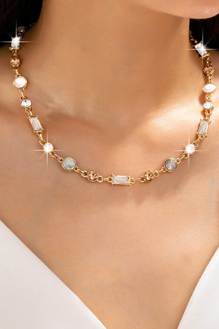 Mixed-Cut Crystal Station Statement Necklace | 80N93306