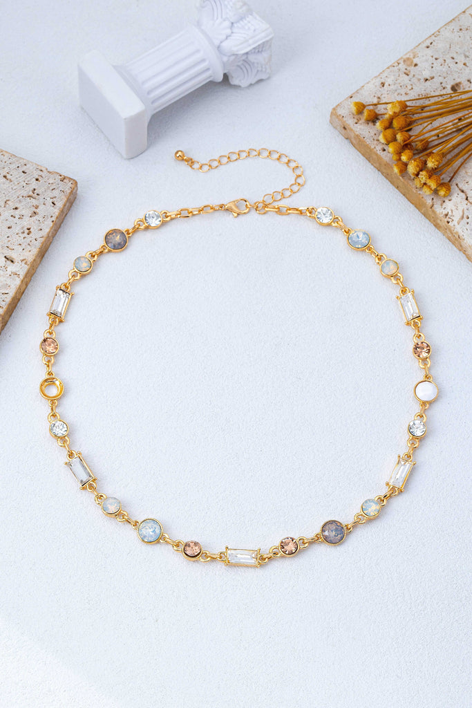 Mixed-Cut Crystal Station Statement Necklace | 80N93306
