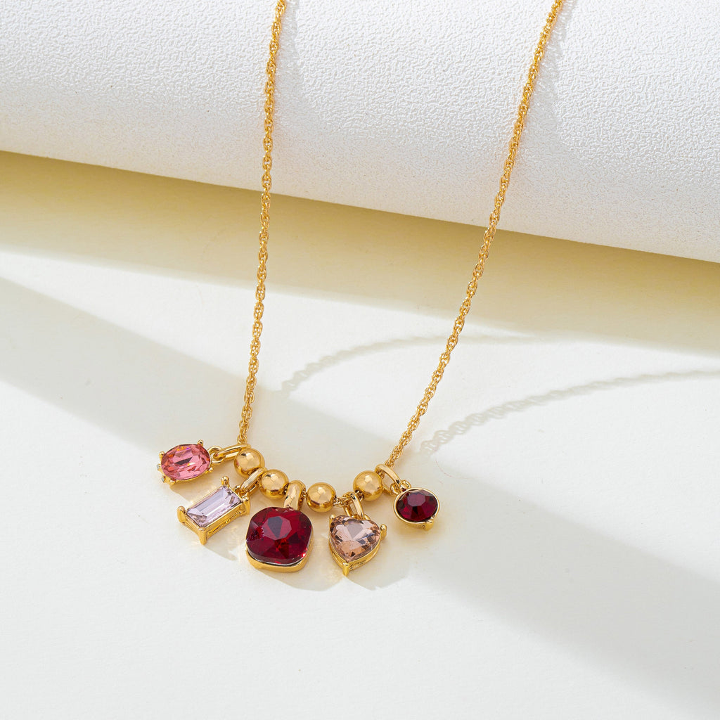 Multicolor Crystal Cluster Charm Pendant Necklace | 80N93296