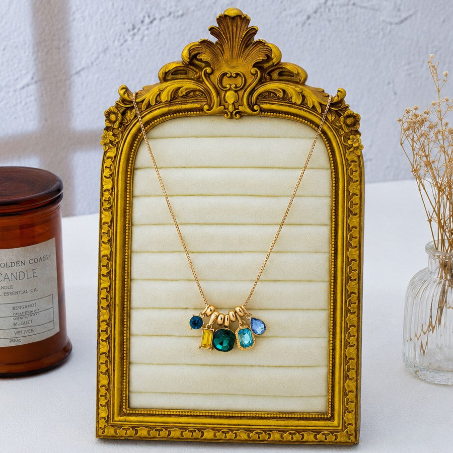 Multicolor Crystal Cluster Charm Pendant Necklace | 80N93296