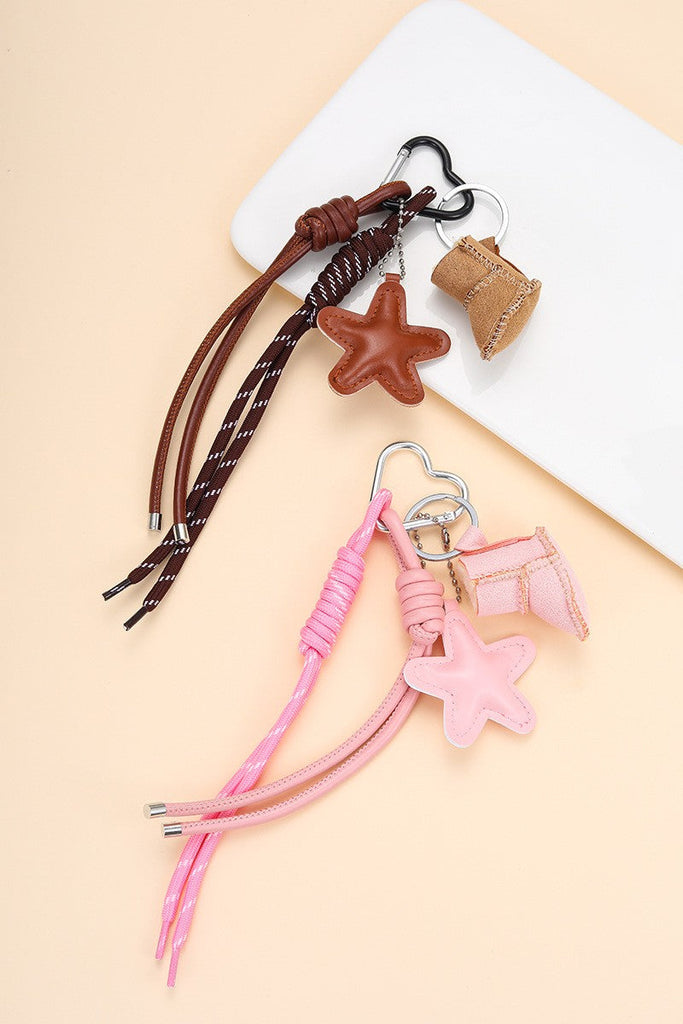 Shearling Boot & Puffy Star Braided Bag Charm | 40KC175