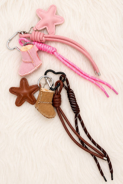 Shearling Boot & Puffy Star Braided Bag Charm | 40KC175