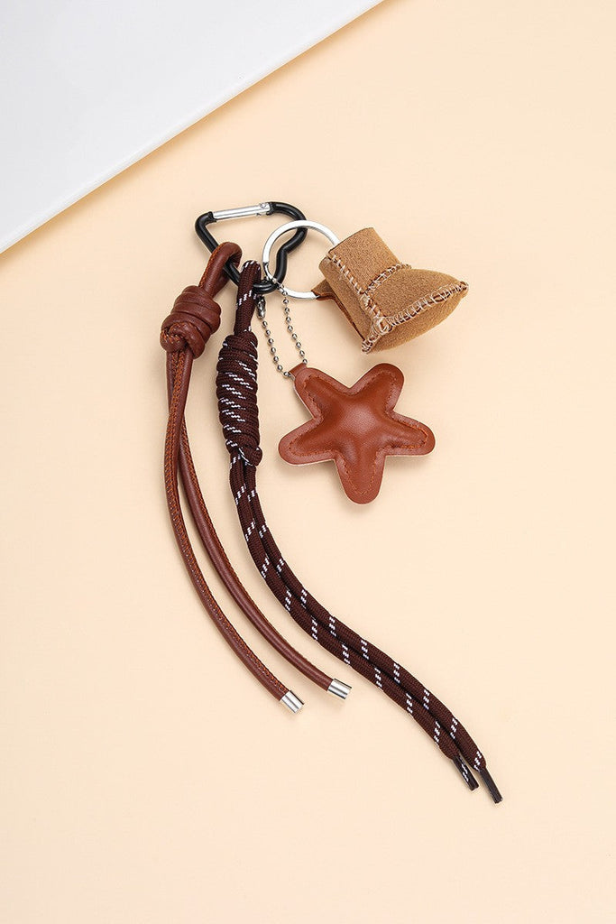 Shearling Boot & Puffy Star Braided Bag Charm | 40KC175
