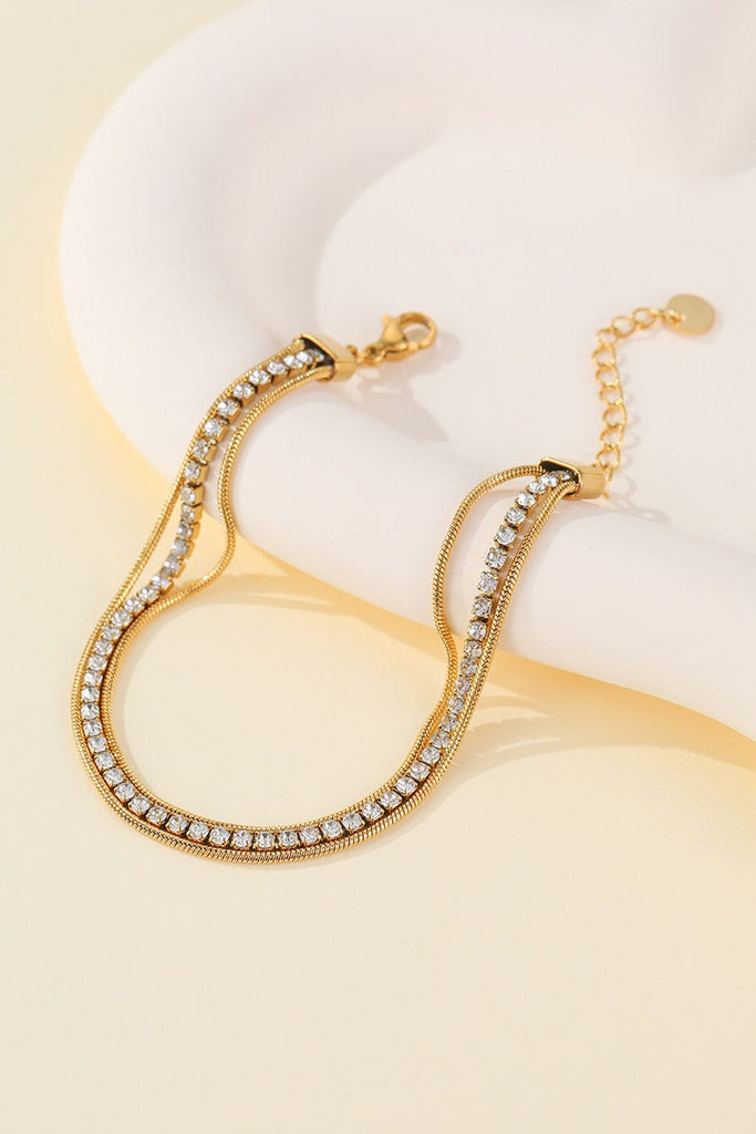 18K STAINLESS STEEL TARNISH FREE RHINESTONE BRACELET | 40B5269