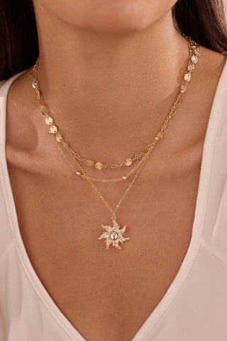 18K STAINLESS STEEL TARNISH FREE LAYERED NECKLACE | 40NK9738