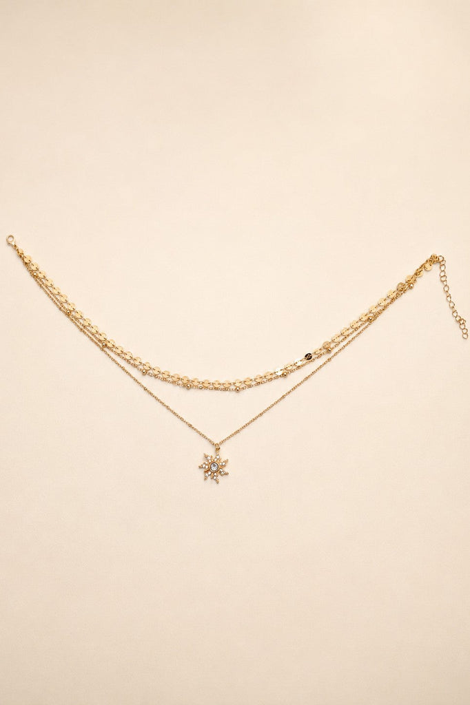 18K STAINLESS STEEL TARNISH FREE LAYERED NECKLACE | 40NK9738