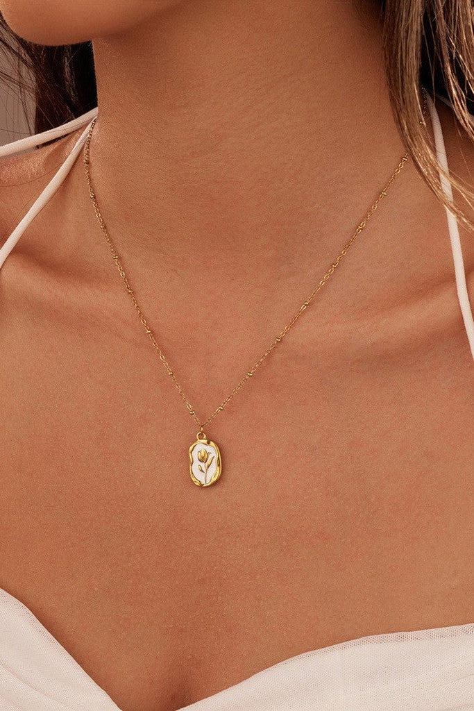 STAINLESS STEEL NON-TARNISH ROSE NECKLACE | 40NK9737