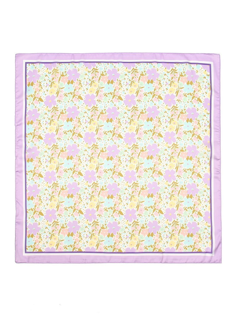 Delicate Floral Silk Finish Bandana Scarf | 40SC727
