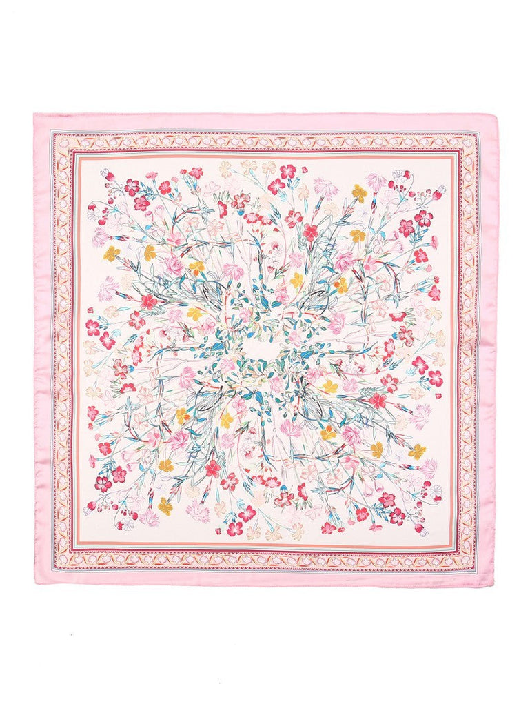 Floral Flower Silk Finish Bandana Scarf | 40SC725