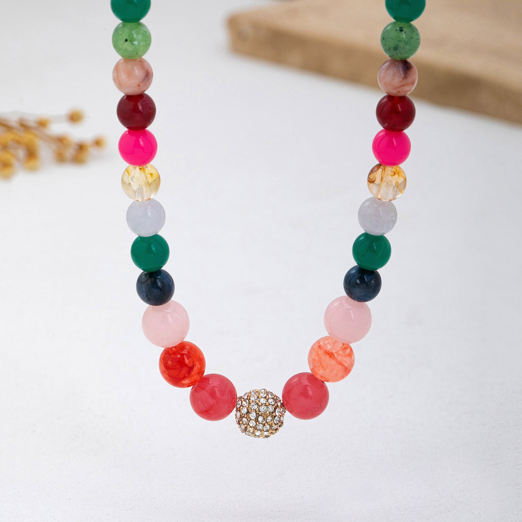 Multi-Color Beaded Crystal Ball Necklace | 80N92954