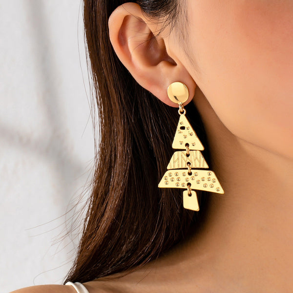 Christmas Tree Geometric Dangle Earrings | 80E62221