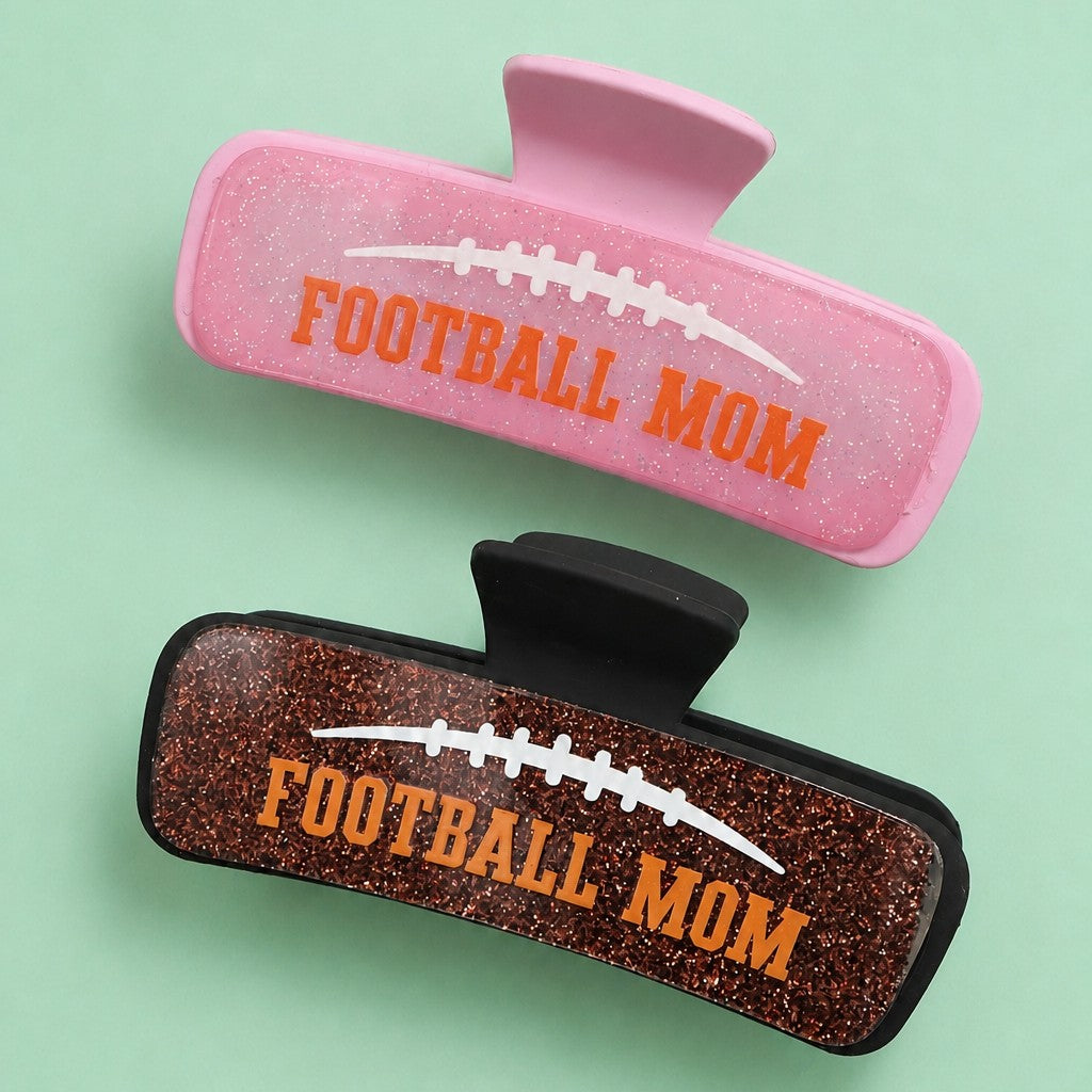 LARGE FOOTBALL MOM HAIR CLAW CLIPS | 40H1136