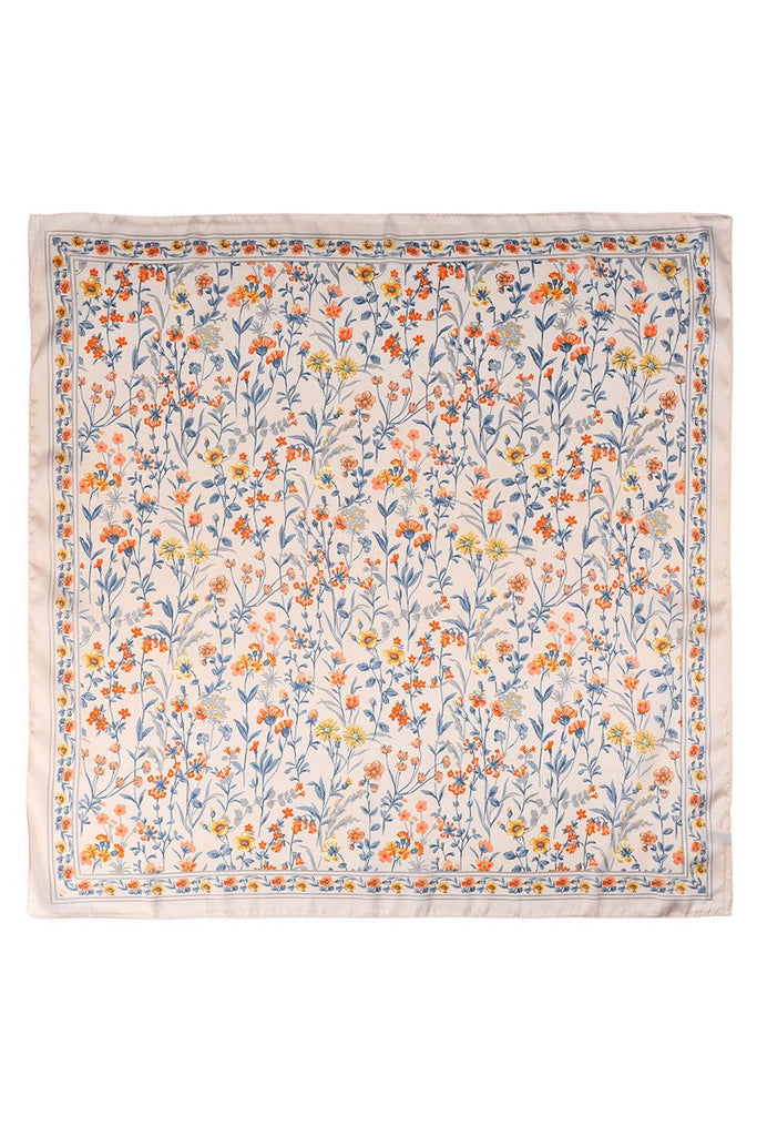 Floral Flower Silk Finish Bandana Scarf | 40SC729