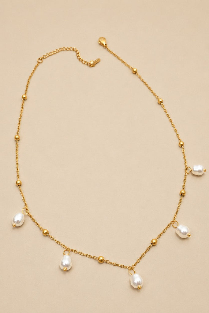 STAINLESS STEEL TARNISH FREE PEARL NECKLACE | 40NK9745