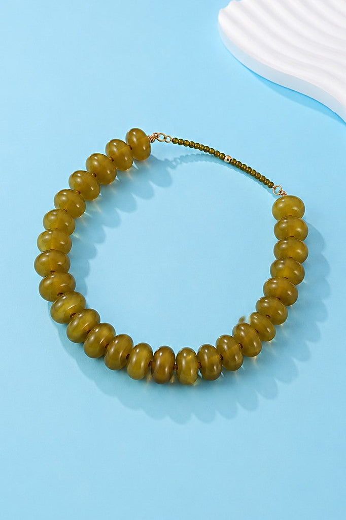 Chunky Beaded Natural Swirl Statement Necklace | 40NK9741