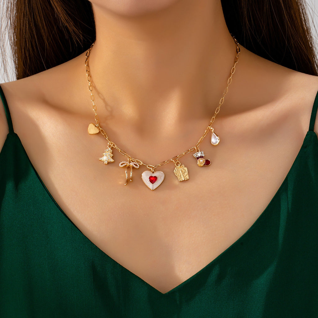 Christmas Holiday Charm Paperclip Necklace | 80N93399