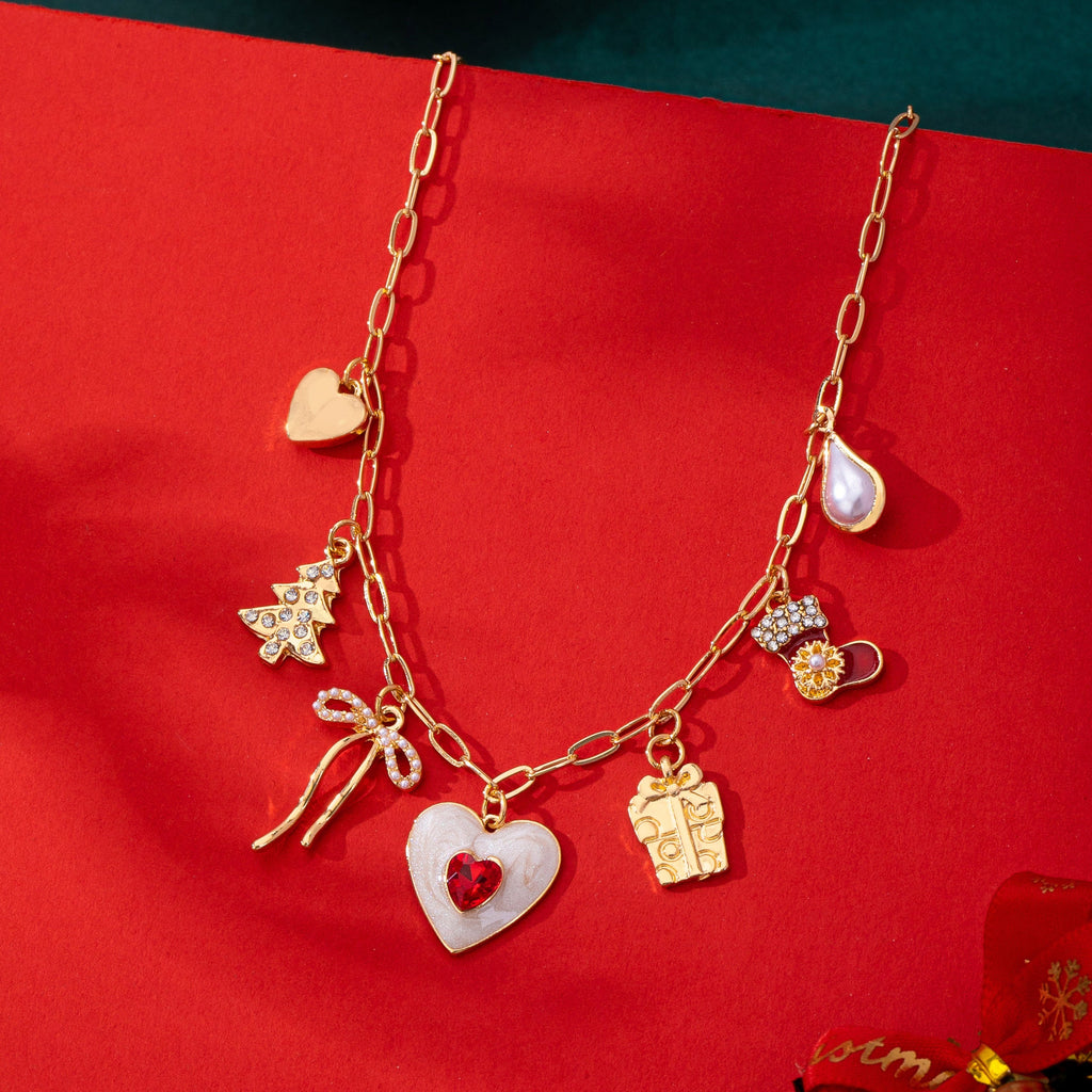 Christmas Holiday Charm Paperclip Necklace | 80N93399