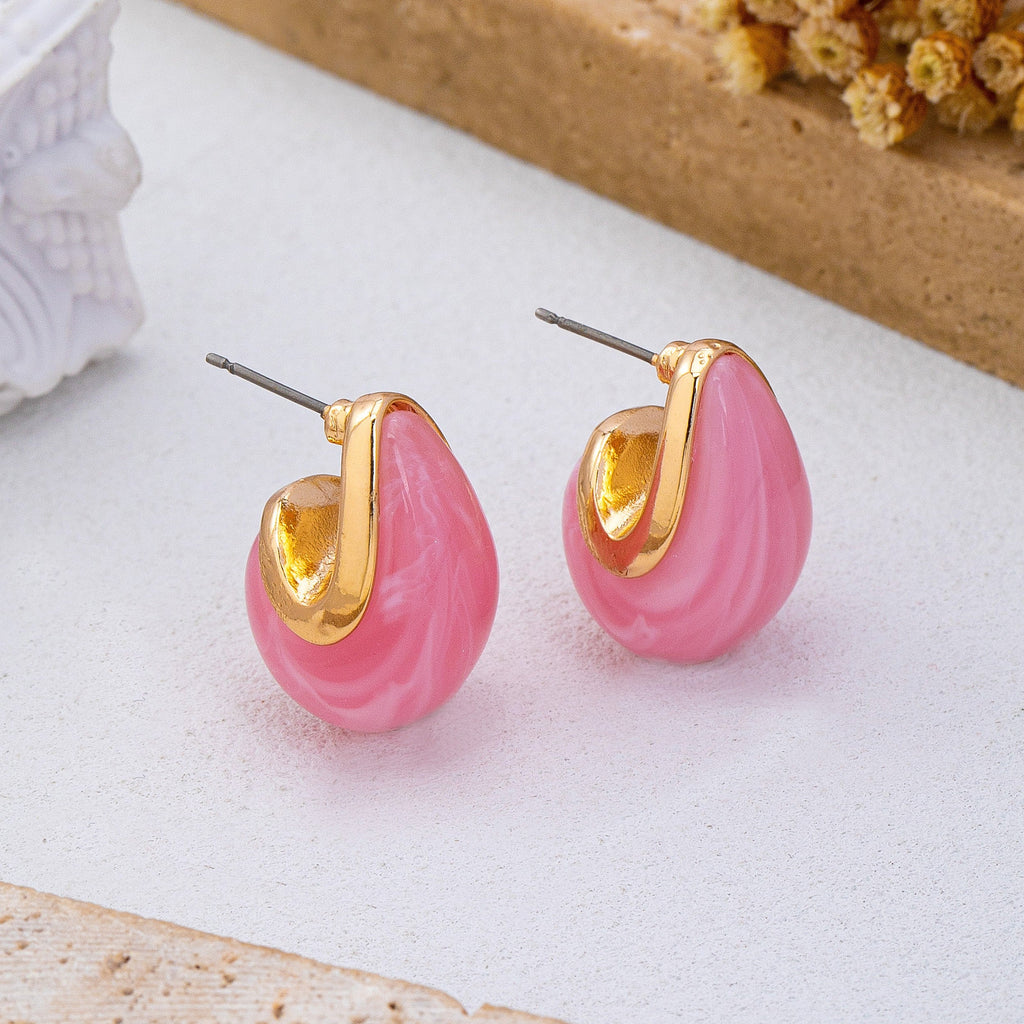 Marbled Teardrop Stud Earrings | 80E62540