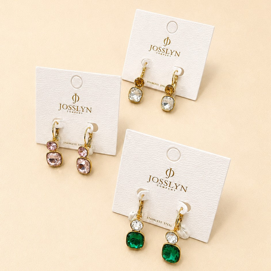 STAINLESS STEEL TARNISH FREE RHINESTONE EARRINGS | 40E529