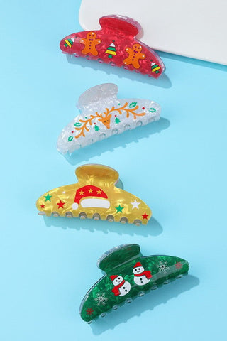 Christmas Jingle Ho Ho Ho Joy  Hair Claw Clips | 40H1149