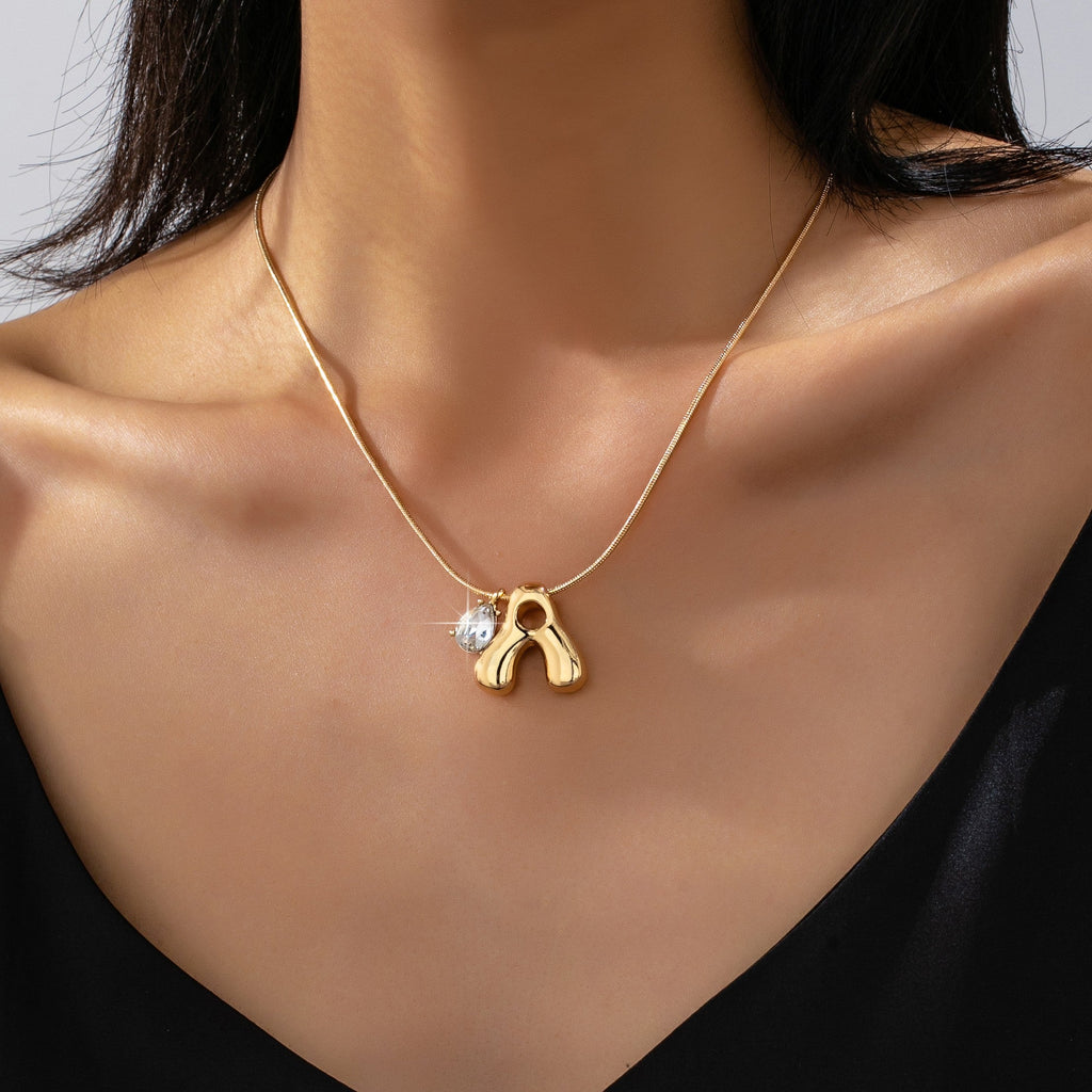 Teardrop & Bubble Initial Charm Necklace 12 Set | 80N93417