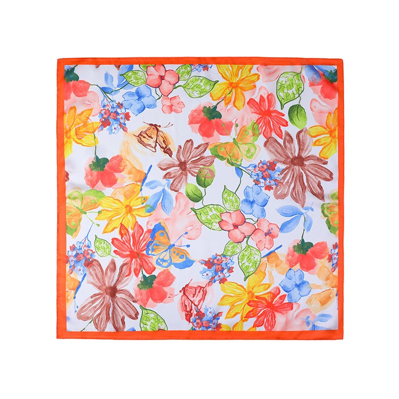 Floral Flower Silk Finish Bandana Scarf | 40SC730