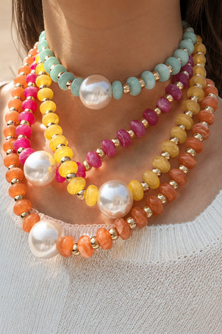 Pearl Pendant Resin Beaded Necklaces | 40NK9751