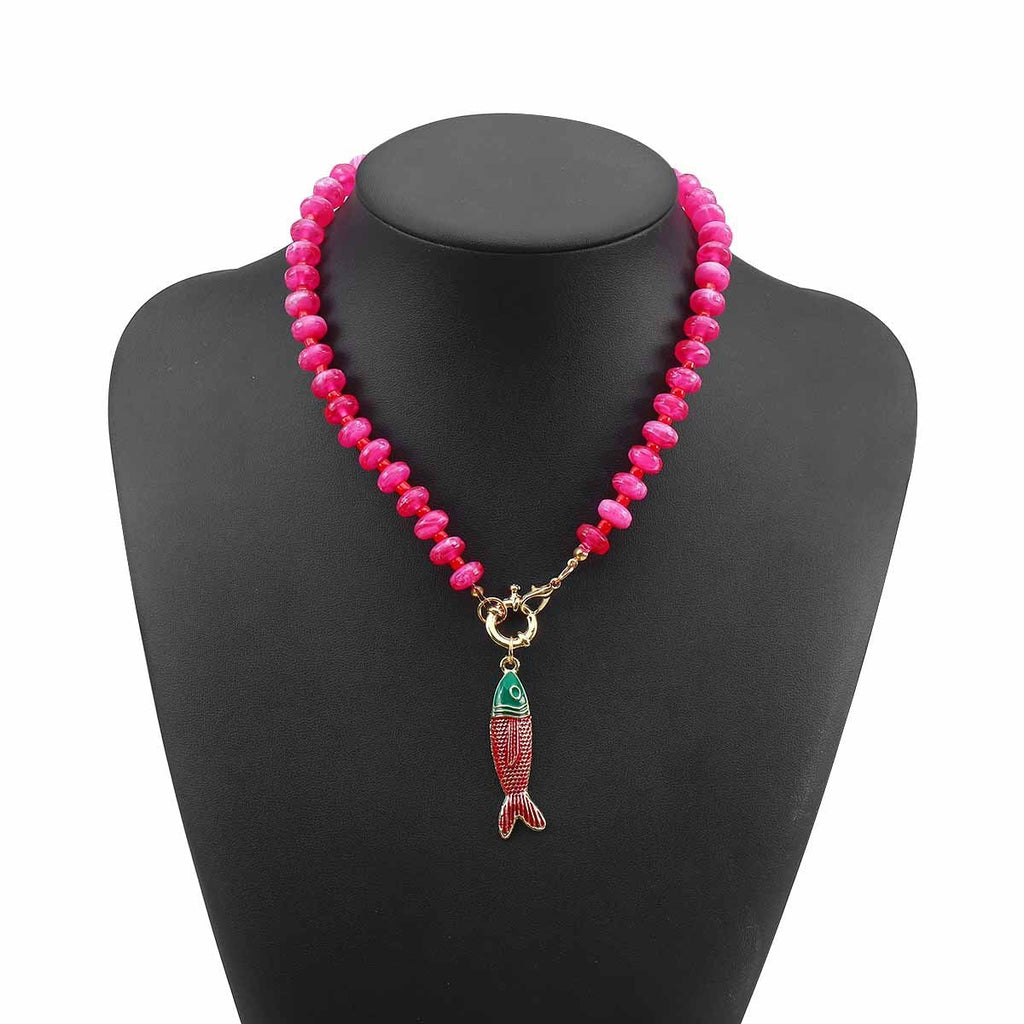 Stainless Steel Tarnish Free Fish Beaded Necklaces| 40NK9752