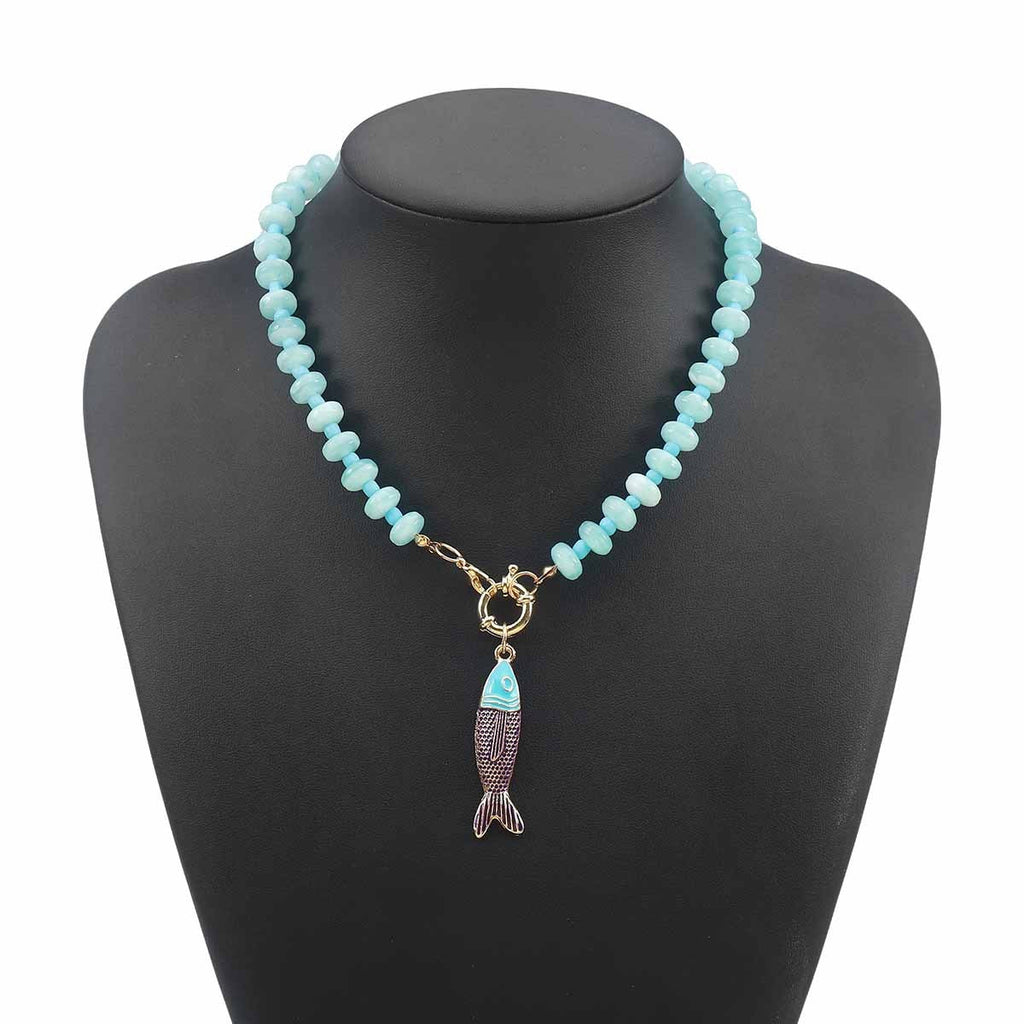 Stainless Steel Tarnish Free Fish Beaded Necklaces| 40NK9752