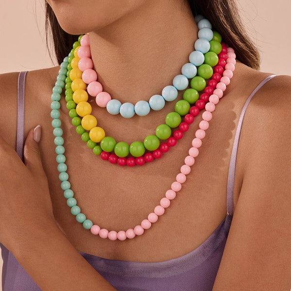 Multi Resin Beaded layered Necklaces | 40NK9756