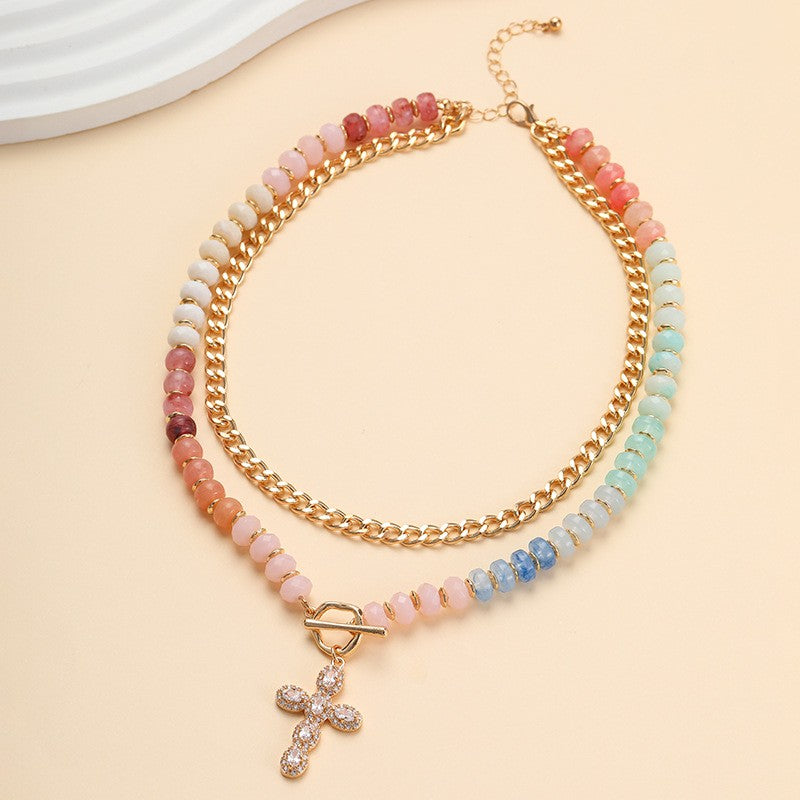 Multi Layer Pendant Resin Beaded Necklaces | 40NK9753