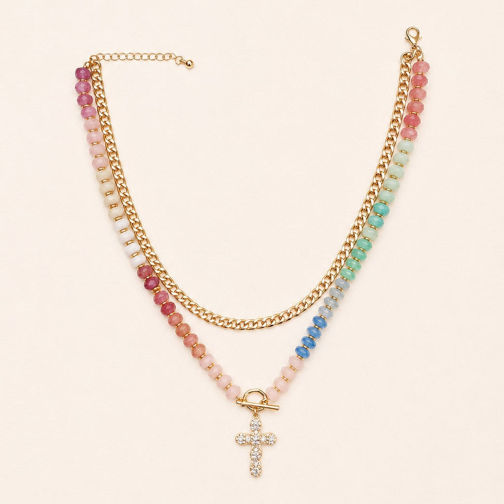 Multi Layer Pendant Resin Beaded Necklaces | 40NK9753