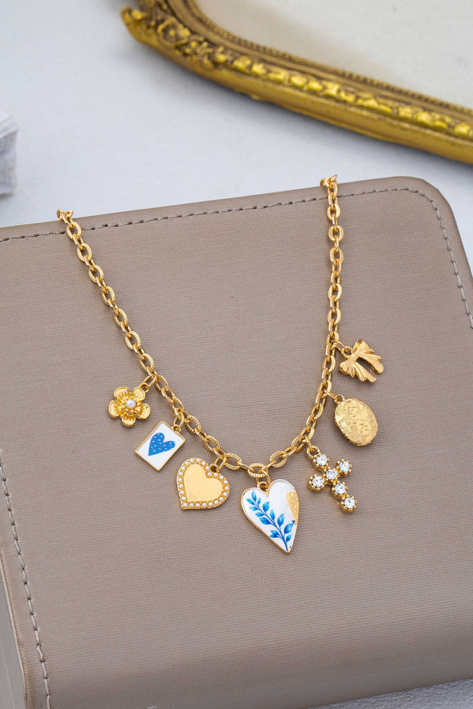 Vintage Coquette Multi-Charm Link Necklace | 80N93423