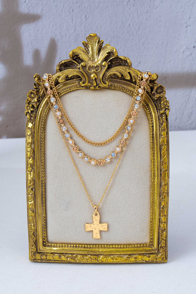Multi-Layered Cross Pendant Necklace | 80N93429