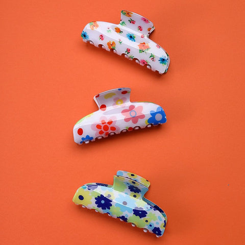 RETRO FLORAL HAIR CLAW CLIPS | 40H1160
