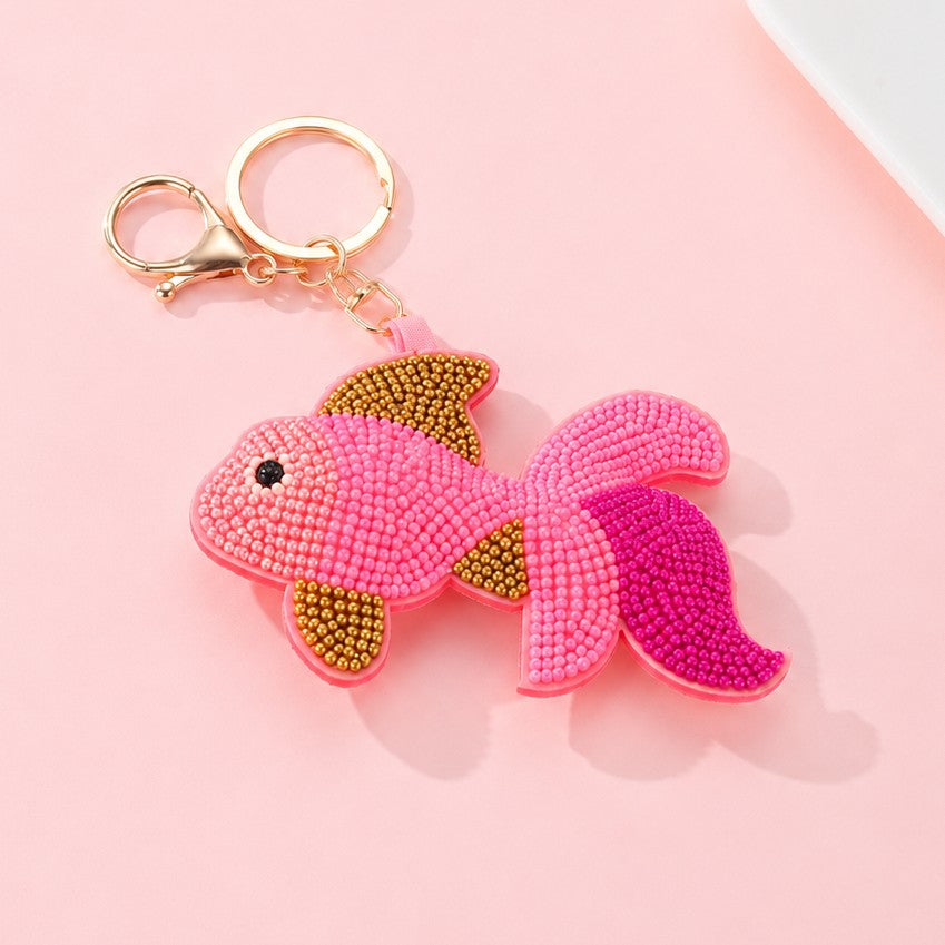 Beaded Fish Seashell Lobster Keychains | 40KC186