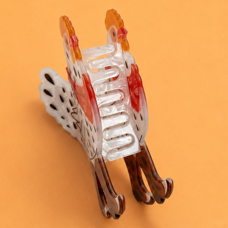 Western Chicken on Cowboy Boot Hair Claw Clip | 40H1162
