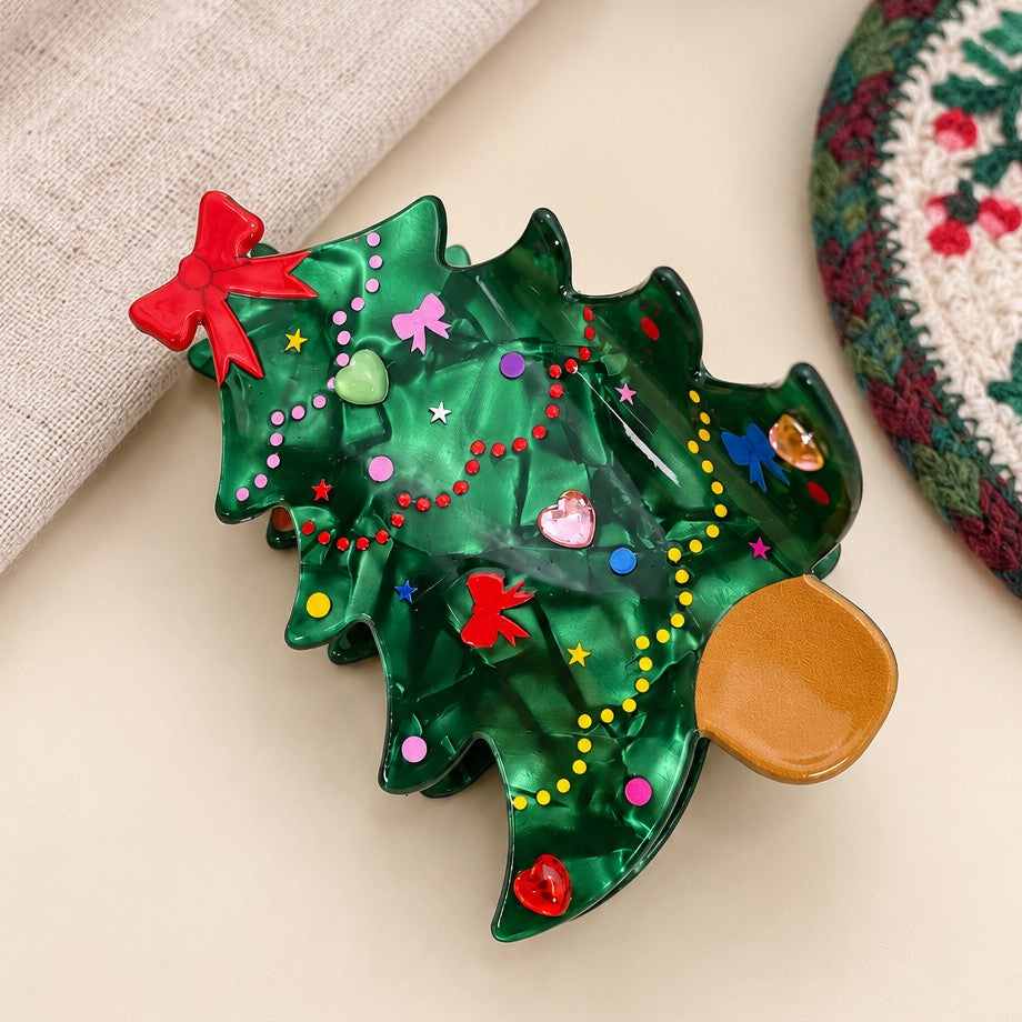 Holiday Gingerbread & Christmas Tree Hair Claw Clip| 40H1236