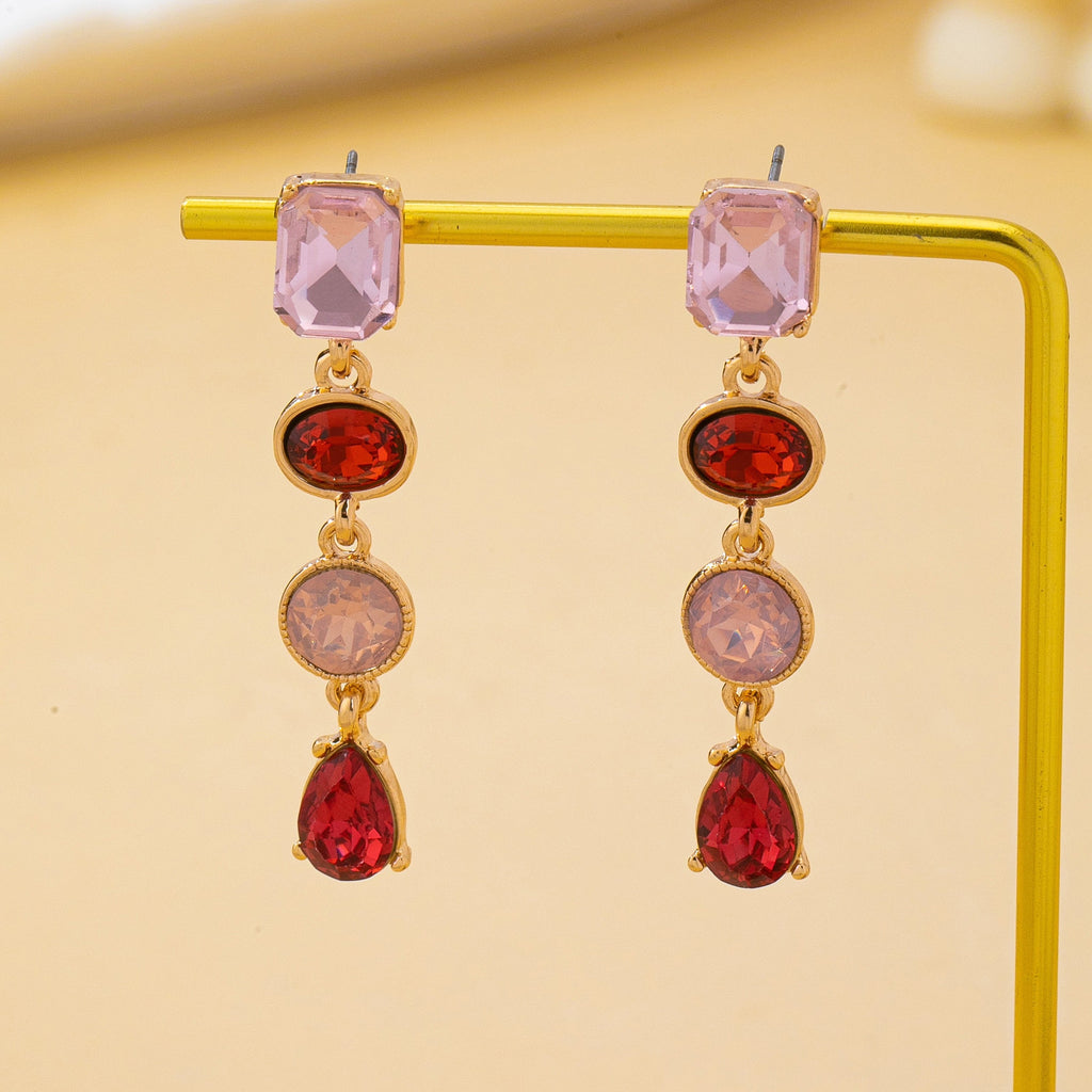 Pink and Ruby Multi-Shape Drop Earrings | 80E62753