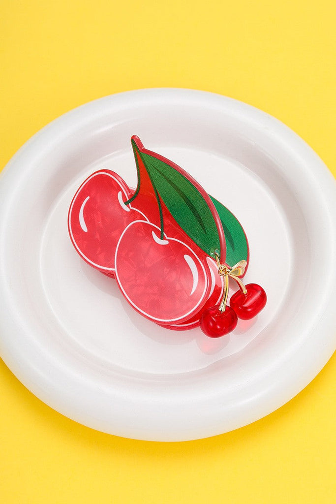 Trending Dangling Charm Cherry Strawberry Hair Claw Clip | 40H1168