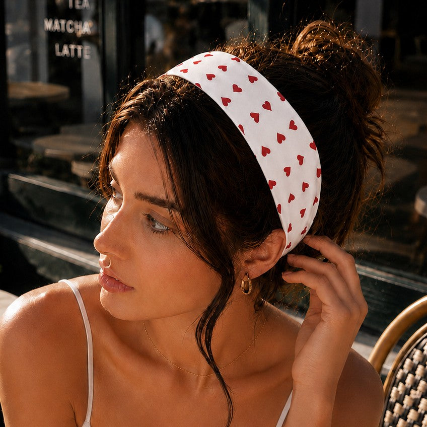 Stripe Heart Printed Yoga Headband 2-pc Set| 40HWP601-Pack 2