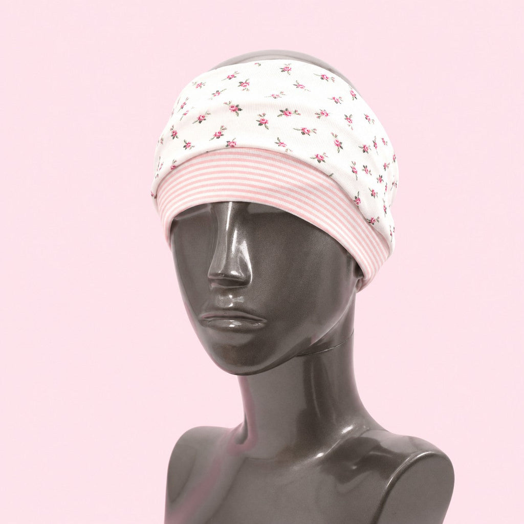Pink Pinstripe & Floral Printed Headband Set | 40HWP603